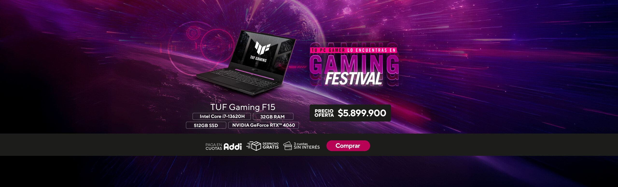 Gaming fesival TUF gaming f15 colombia