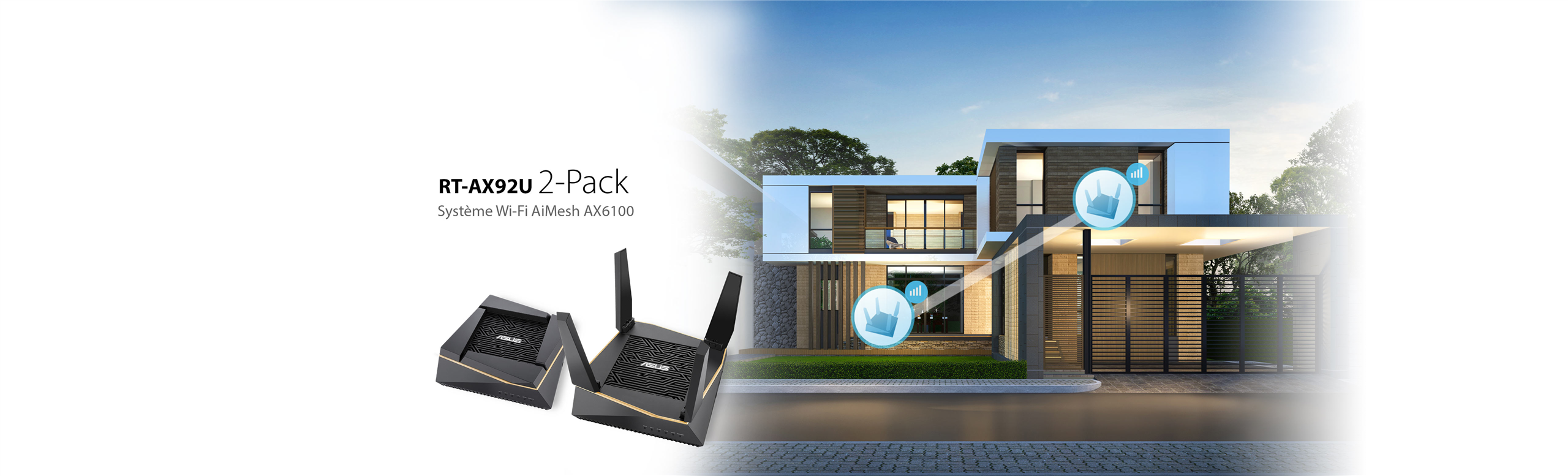 Système WiFi AiMesh AX6100 (RT-AX92U 2 Pack)